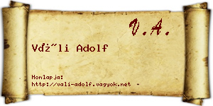Váli Adolf névjegykártya